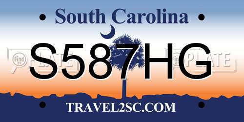 S587HG South Carolina License Plate
