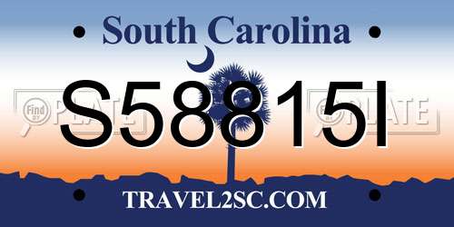 S58815I South Carolina License Plate
