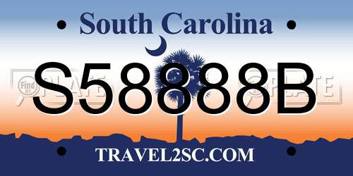 S58888B South Carolina License Plate