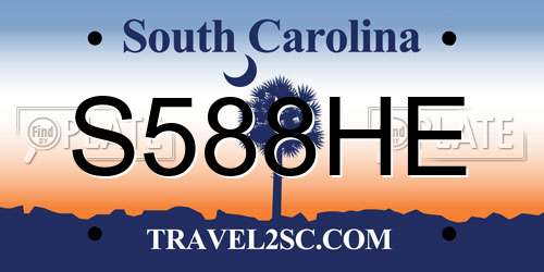 S588HE South Carolina License Plate