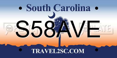 S58AVE South Carolina License Plate