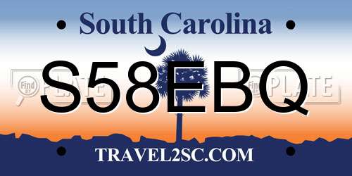 S58EBQ South Carolina License Plate