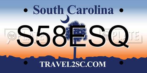 S58ESQ South Carolina License Plate