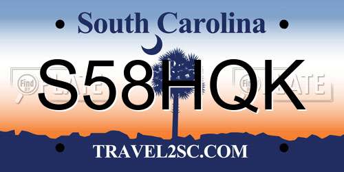 S58HQK South Carolina License Plate