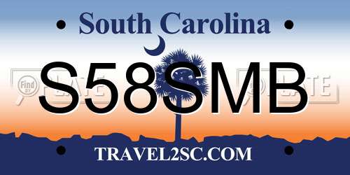 S58SMB South Carolina License Plate