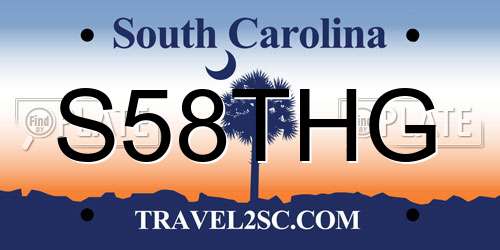 S58THG South Carolina License Plate