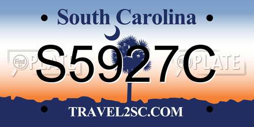 S5927C South Carolina License Plate