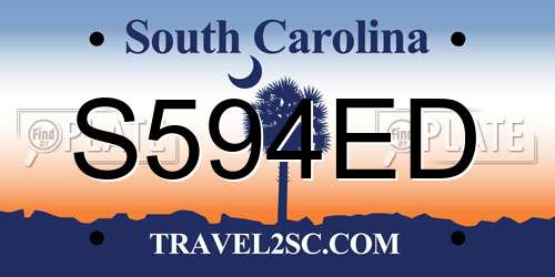 S594ED South Carolina License Plate