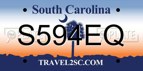 S594EQ South Carolina License Plate