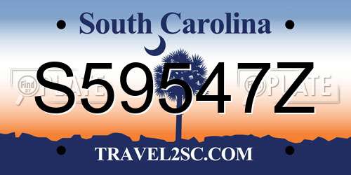 S59547Z South Carolina License Plate