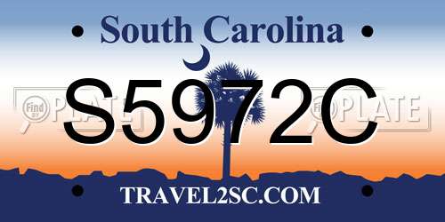 S5972C South Carolina License Plate