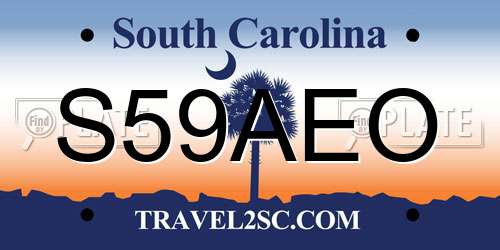 S59AEO South Carolina License Plate