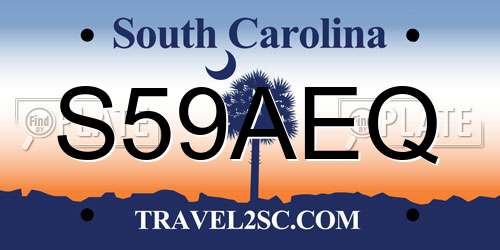 S59AEQ South Carolina License Plate