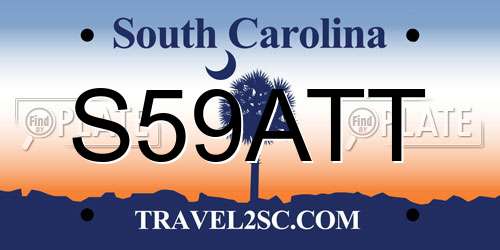 S59ATT South Carolina License Plate