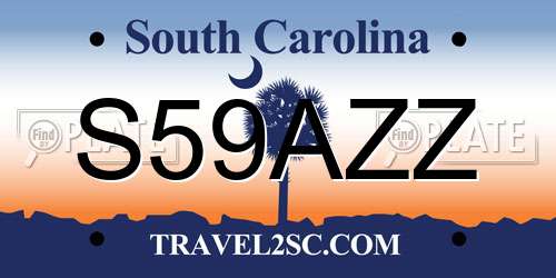 S59AZZ South Carolina License Plate