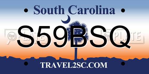 S59BSQ South Carolina License Plate