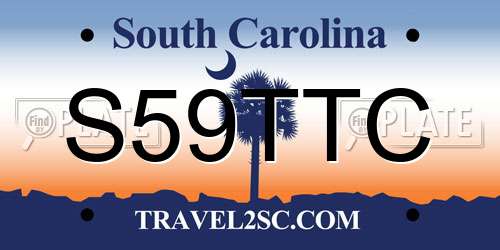 S59TTC South Carolina License Plate
