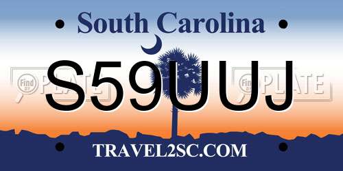 S59UUJ South Carolina License Plate