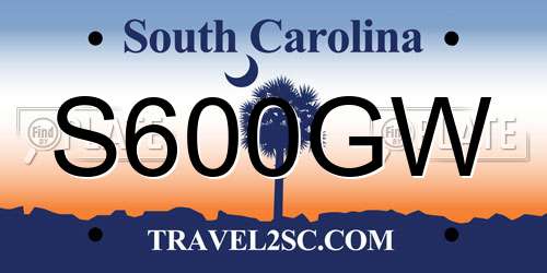 S600GW South Carolina License Plate