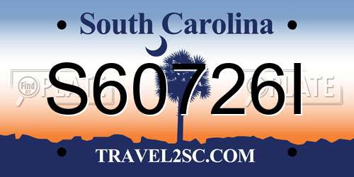 S60726I South Carolina License Plate