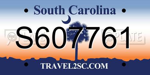 S607761 South Carolina License Plate