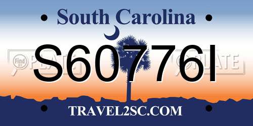 S60776I South Carolina License Plate