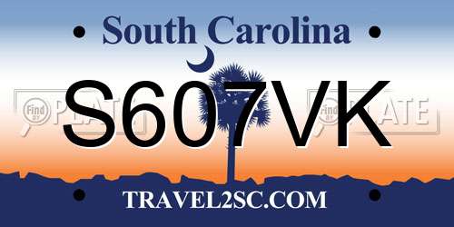 S607VK South Carolina License Plate