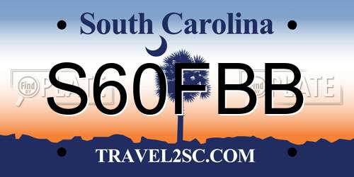 S60FBB South Carolina License Plate