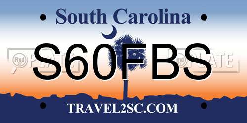 S60FBS South Carolina License Plate