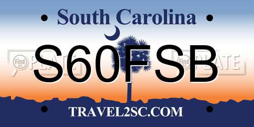 S60FSB South Carolina License Plate