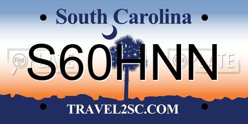 S60HNN South Carolina License Plate
