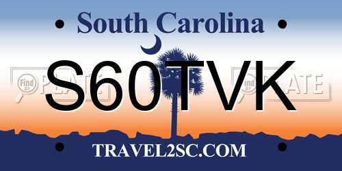S60TVK South Carolina License Plate