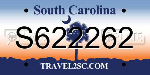 S622262 South Carolina License Plate