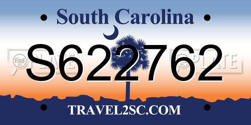 S622762 South Carolina License Plate