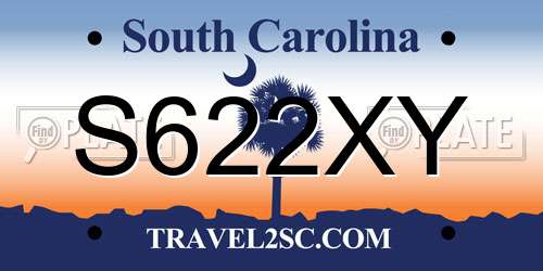 S622XY South Carolina License Plate
