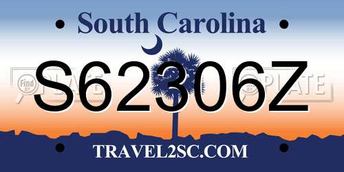 S62306Z South Carolina License Plate