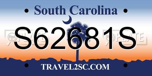 S62681S South Carolina License Plate