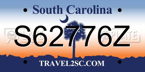 S62776Z South Carolina License Plate