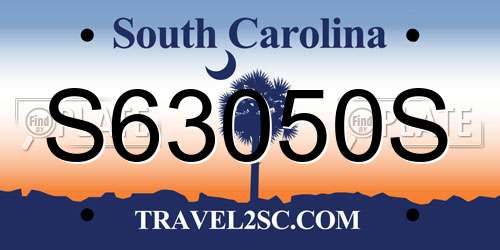 S63050S South Carolina License Plate