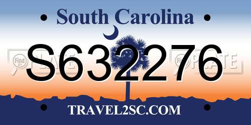 S632276 South Carolina License Plate