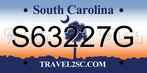 S63227G South Carolina License Plate