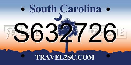 S632726 South Carolina License Plate