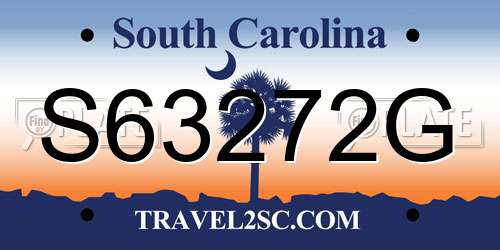 S63272G South Carolina License Plate