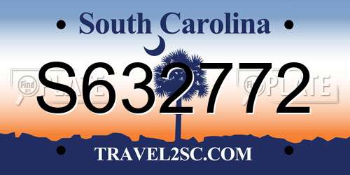S632772 South Carolina License Plate