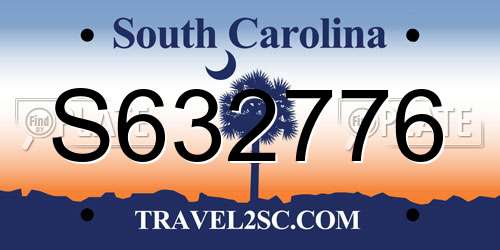 S632776 South Carolina License Plate