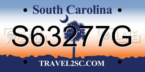 S63277G South Carolina License Plate