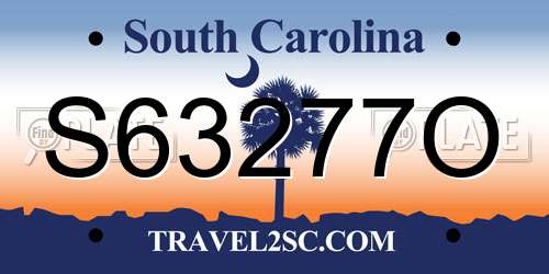 S63277O South Carolina License Plate
