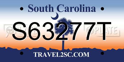 S63277T South Carolina License Plate