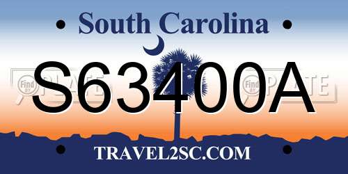 S63400A South Carolina License Plate