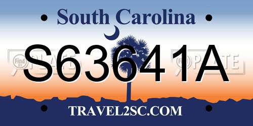 S63641A South Carolina License Plate